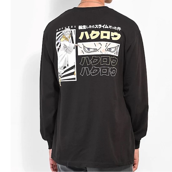 Reincarnated as a slime Hakurou eyes Long sleeves black t-shirt size XLarge - Picture 2 of 11